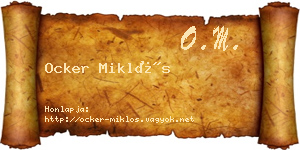 Ocker Miklós névjegykártya